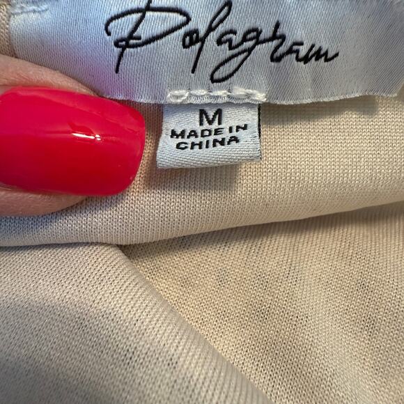 Women's Polagram Tan Eyelet Short Sleeve Fit and Flare Dress Size Medium - Picture 4 of 10